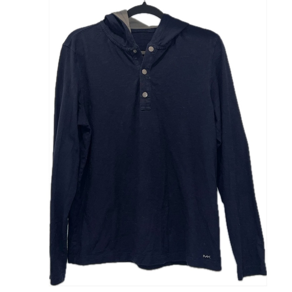 Michael Kors Men’s Henley Sweatshirt Hoodie in Navy - Size medium